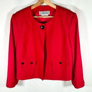 Carlisle Red Silk Blazer size 12